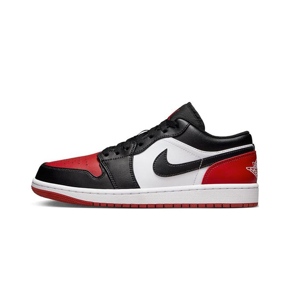 Air Jordan 1 Retro Low Red Black White Leather Sneakers