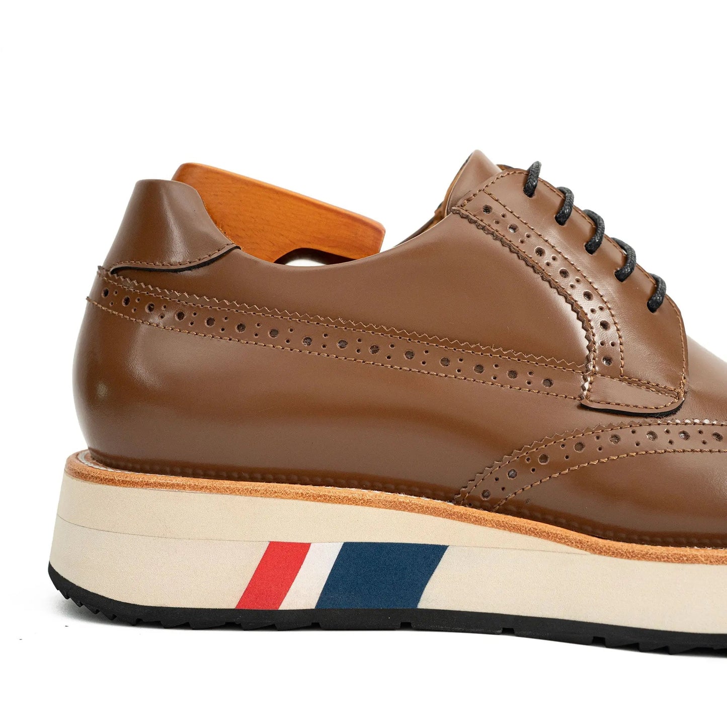 Brown Brogue Shoes with Colorful Sole