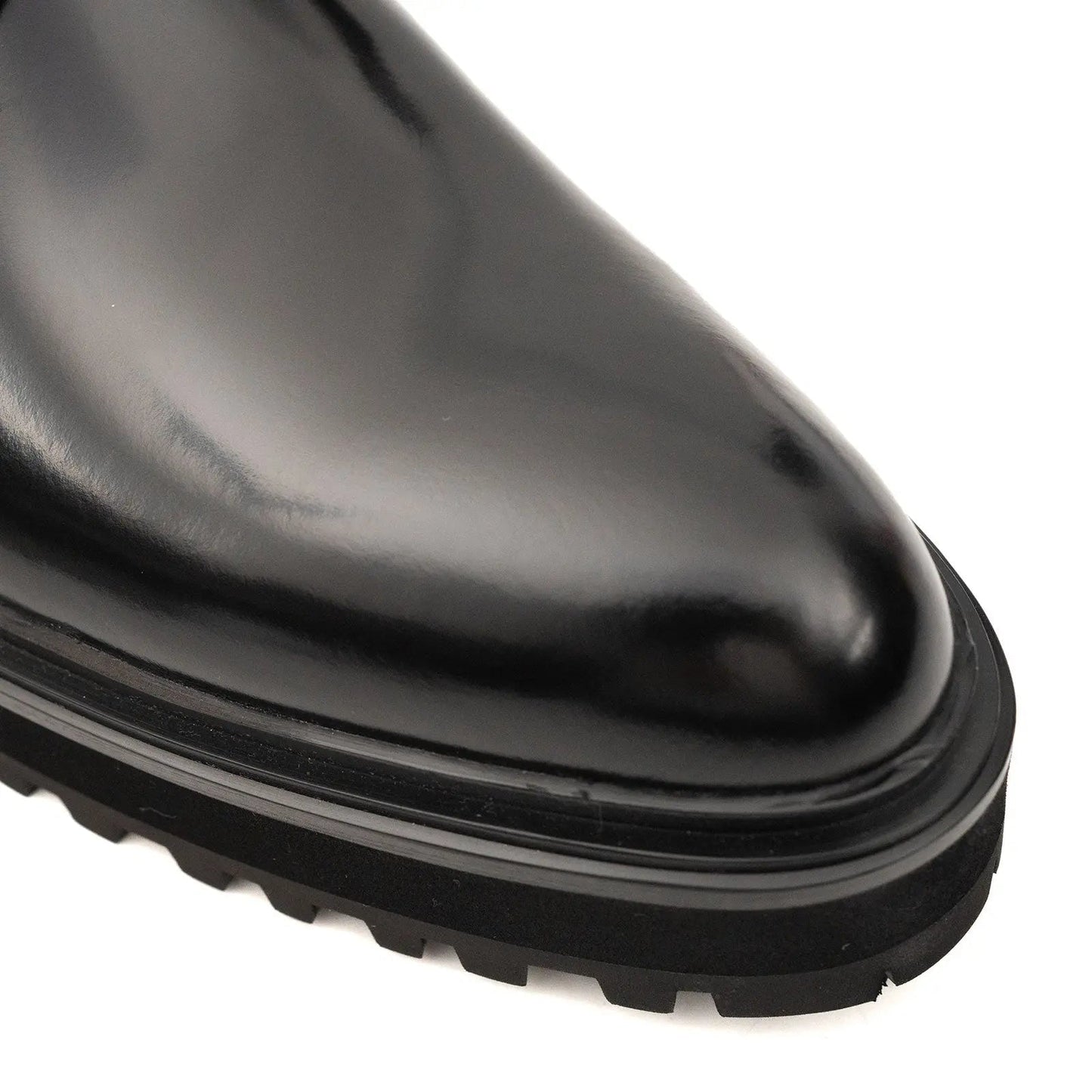 Platform Patent Combat Boots