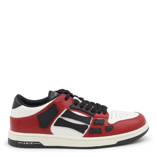 Amiri Low-Top Skull Bones Leather Sneakers – Red