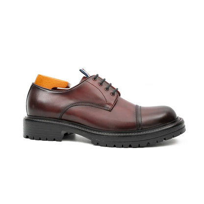 Big Cap Toe Derby shoes Wine red