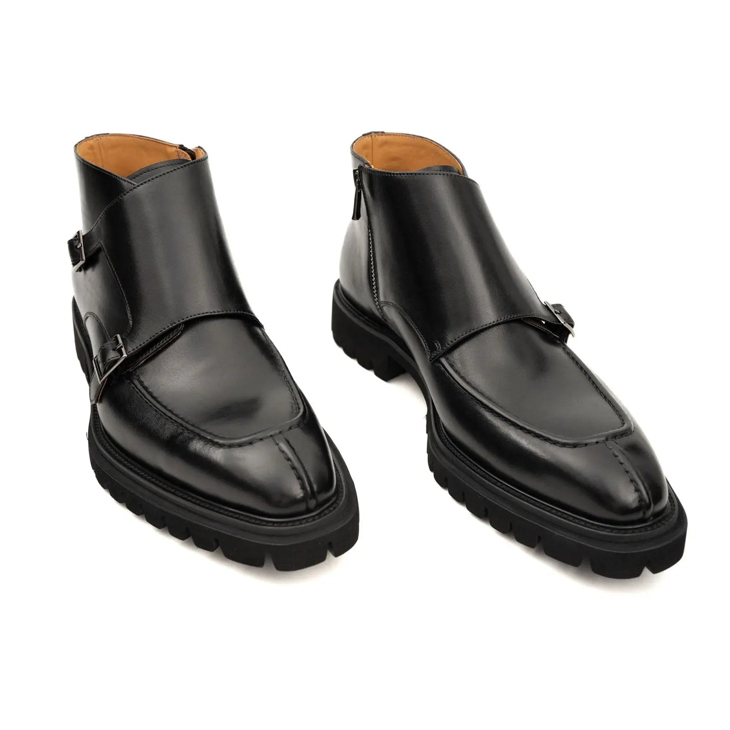 Black Double Monk Lug Boot