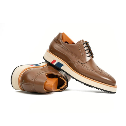 Brown Brogue Shoes with Colorful Sole