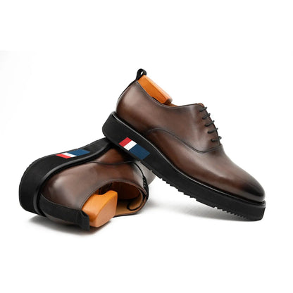 Brown Calfskin Oxford Shoes
