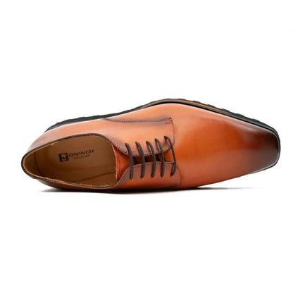 Calf leather business dress derby shoes Brown