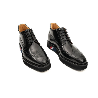 DIVINCH Black Patent Brogue Bootie