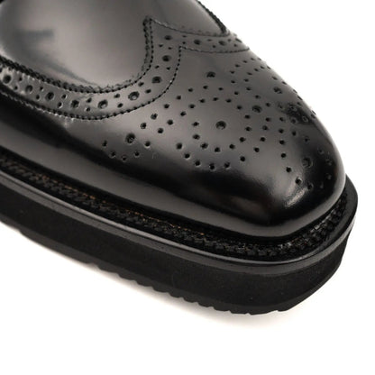 DIVINCH Black Patent Brogue Bootie