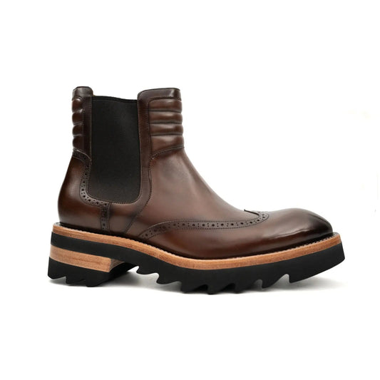 Espresso Brogue Lug Sole Chelsea