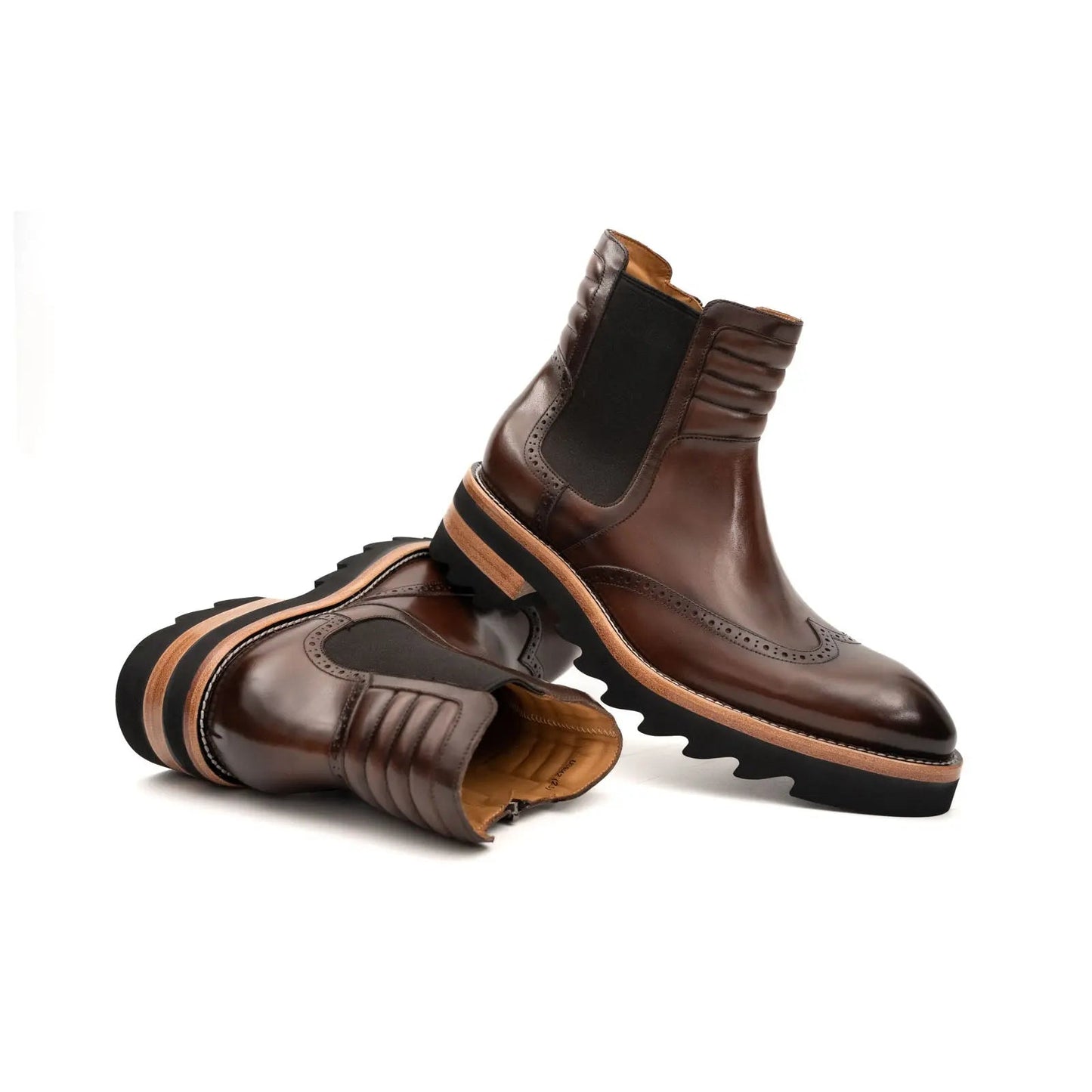 Espresso Brogue Lug Sole Chelsea