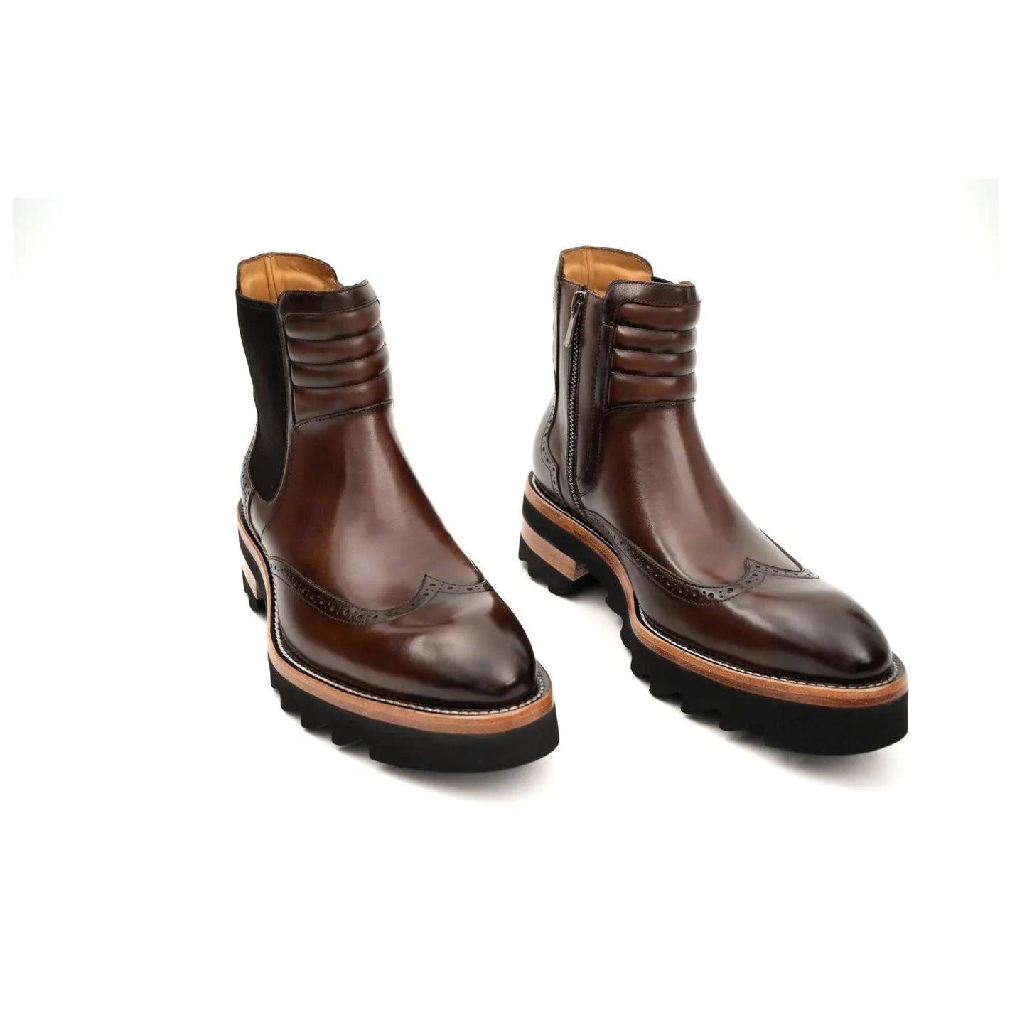 Espresso Brogue Lug Sole Chelsea