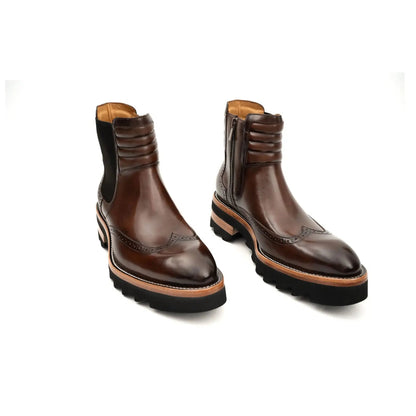 Espresso Brogue Lug Sole Chelsea