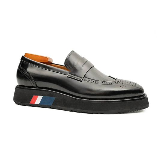Men's Black Leather Loafers