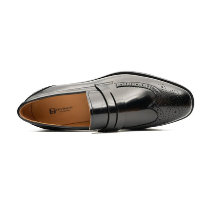 Men's Black Leather Loafers