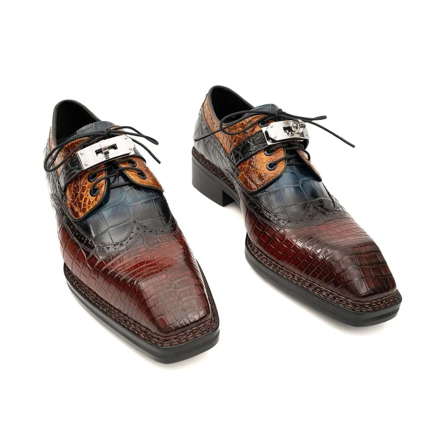 Nile Croc Buckle Wingtip Derby