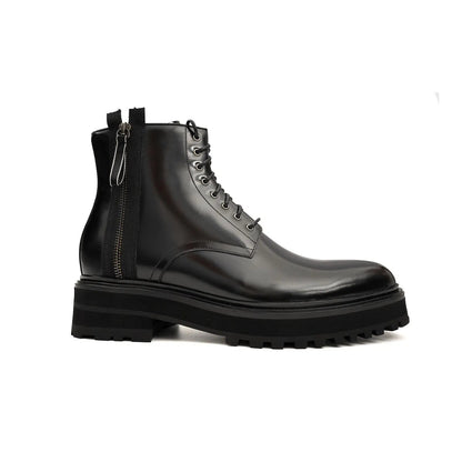 Platform Patent Combat Boots