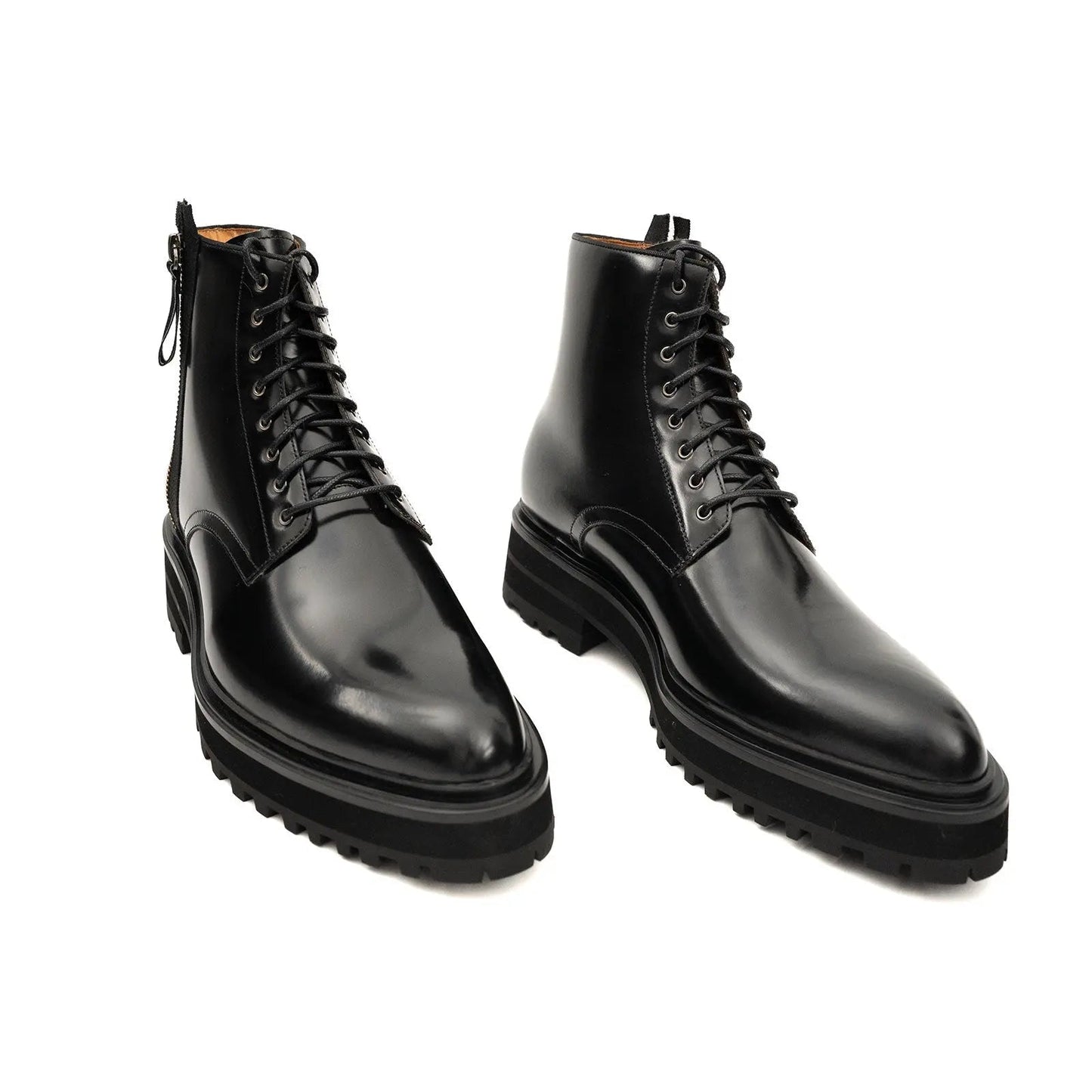 Platform Patent Combat Boots
