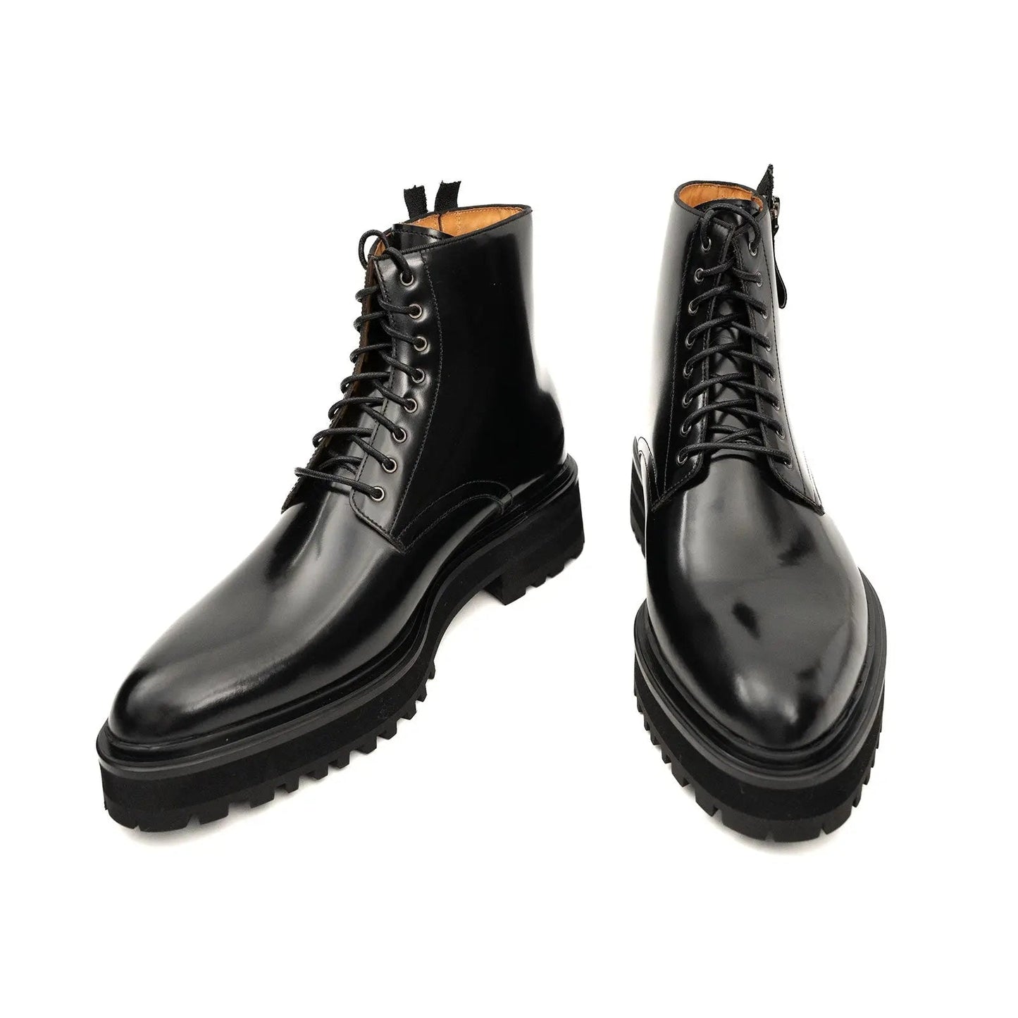 Platform Patent Combat Boots