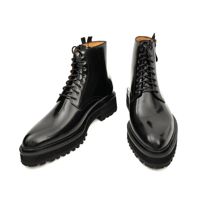 Platform Patent Combat Boots