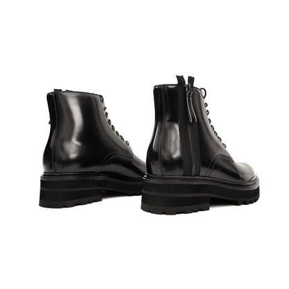 Platform Patent Combat Boots
