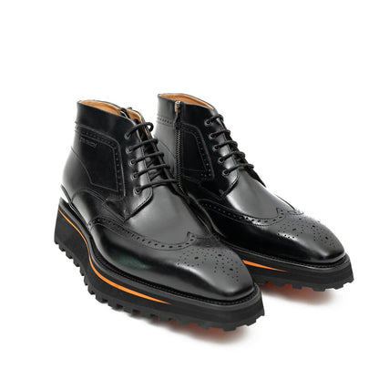 Zipper Brogue Martin Boots 2890 Black